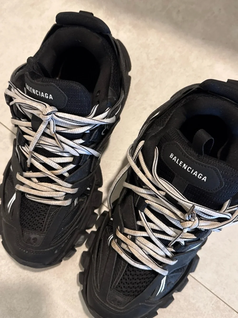 Balenciaga Kids Black Sneakers with White Laces